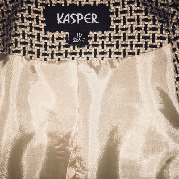 KASPER HOUNDSTOOTH BEIGE JACKET - Picture 5 of 6